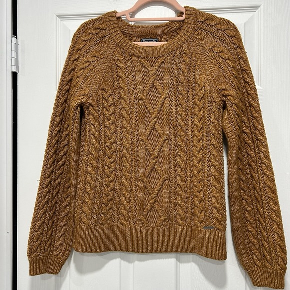 Abercrombie & Fitch Sweaters - Abercrombie & Fitch Women's Medium Cotton blend cable‎ knit sweater Burnt Orange
